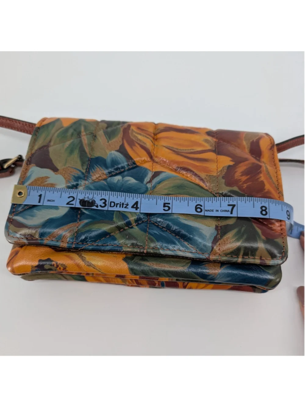 Patricia Nash Penley Marigold Harvest Quilted Leather Crossbody Clutch Dust Bag